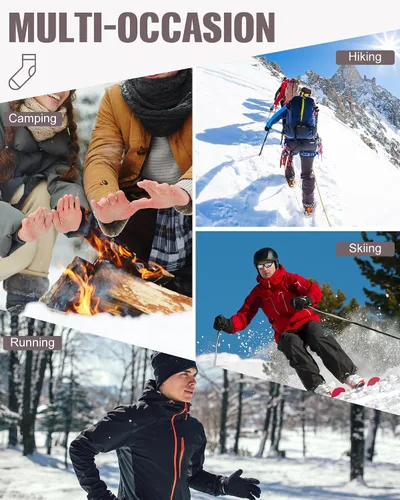 Vista 6 de Toulite 20 pares de calcetines de lana para hombre, gruesos, térmicos, cálidos, de invierno, cálidos, para campamento, senderismo, calcetines suaves