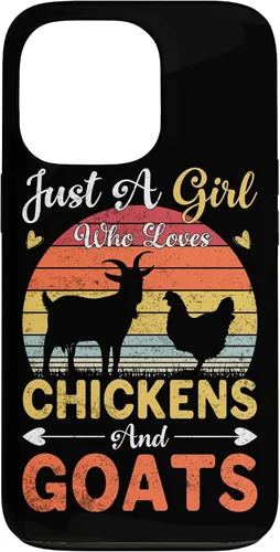 Vista 10 de Funda de regalo vintage con texto en inglés «Just A Girl Who Loves Chickens and Goats Farmer» para iPhone 17