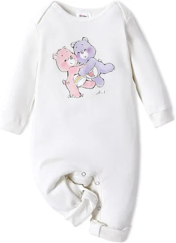 Vista 4 de AdoraCute by PatPat Care Bears - Conjunto de 3 mamelucos de algodón unisex de manga larga para bebé