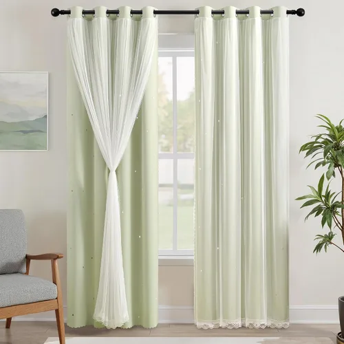 Vista 11 de XiDi - Cortinas para decoración de dormitorio Beige34/54/1