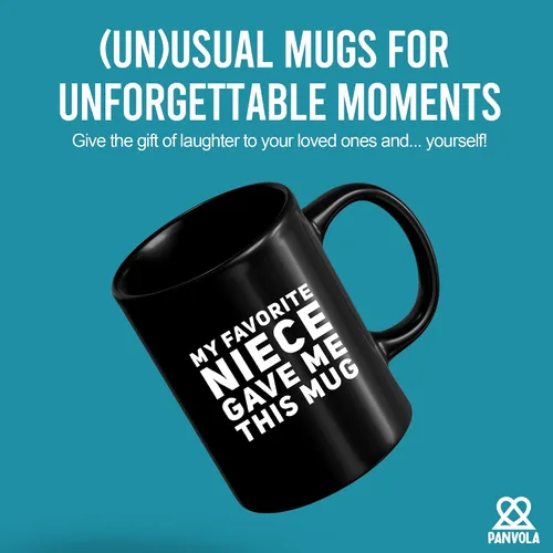 Vista 2 de Panvola Mi Sobrina Favorita Me Dio Esta Taza - Taza Divertida para Tío y Tía, Regalos de Sobrina y Sobrino, Día de la Madre, Día del Padre, Negro