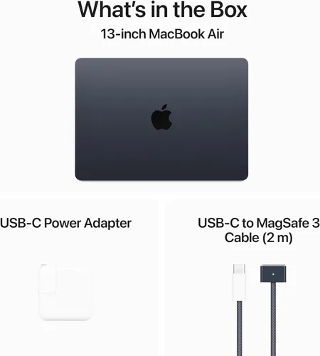 Vista 6 de Apple MacBook Air con chip Apple M3, 13 pulgadas, 8 GB de RAM, 256 GB de almacenamiento SSD, Midnight (Renovado)
