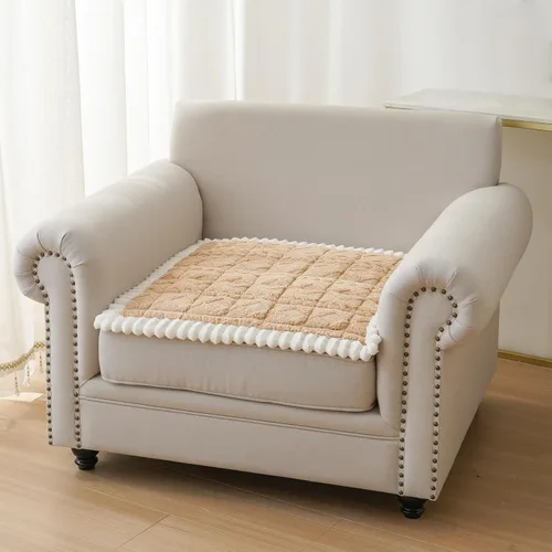 Vista 18 de Fundas de Reposabrazos de Sofá Antideslizantes, Funda Lavable de Respaldo de Sillón Suave, Fundas Gruesas y Peludas para Reposabrazos de Sofá