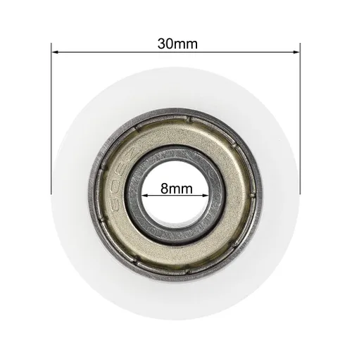 Vista 4 de uxcell U608ZZ 608 Nylon U Groove Rodamientos 0.315x1.181x0.394 in Doble Metal blindado (GCr15) Rodamientos de bolas de acero cromado 10pcs