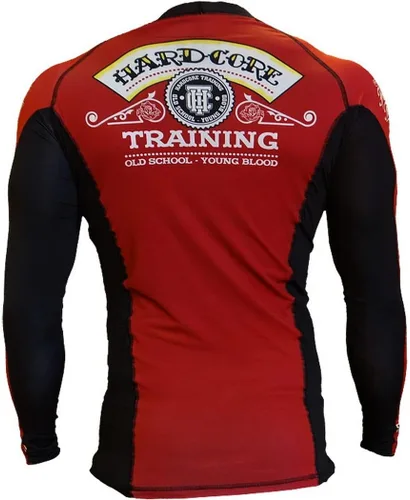 Vista 3 de Hardcore Training Camiseta de compresión para hombre, manga larga, Jiu Jitsu, MMA No-Gi, BJJ apretada, capa base de combate