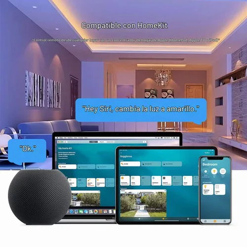Vista 4 de Enchufe inteligente Mini HomeKit, toma de corriente WiFi inteligente compatible con Apple HomeKit, Alexa y Google Assistant, toma de control de voz