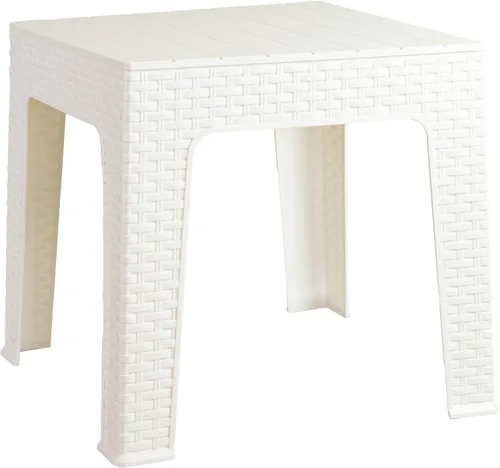 Vista 13 de Sunnydaze Adirondack - Mesa auxiliar pequeña para exteriores para elementos esenciales de balcón, mesa auxiliar cuadrada de plástico para patio