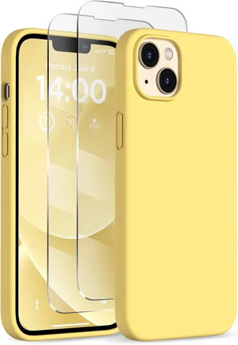 Vista 21 de Funda de silicona diseñada para iPhone 14 Plus, con 2 protectores de pantalla, funda protectora de cuerpo completo a prueba de golpes, funda delgada