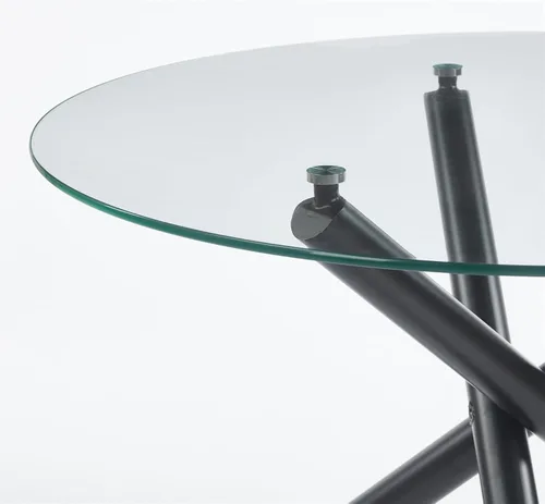 Vista 5 de SSLine - Mesa de comedor redonda moderna de cristal de 43.3 pulgadas para 4