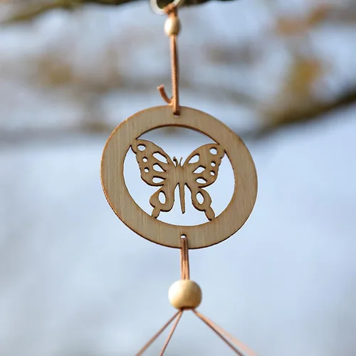 Vista 8 de Campanillas de viento de bambú hechas a mano de 27 pulgadas para exteriores, campanillas de viento de madera, decoración del hogar para exteriores e