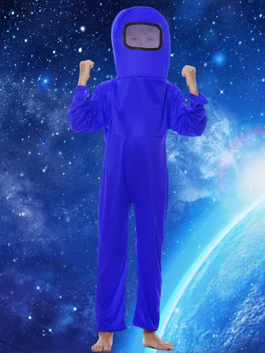 Vista 6 de Disfraz de astronauta para cosplay entre el espacio, con mochila y tocado para niños, disfraz de carnaval de Navidad