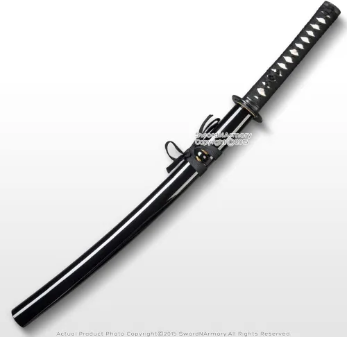 Vista 3 de Munetoshi Musashi Tsuba - Espada samurái Wakizashi hecha a mano Shoto de tamaño mediano, katana afilada