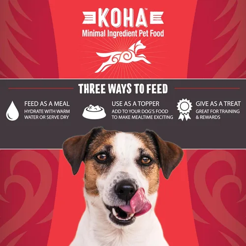 Vista 3 de KOHA Raw Life - Bocados crudos liofilizados para perros, comida alta en proteínas, cobertura y golosinas para comedores quisquillosos, bolsa de 14