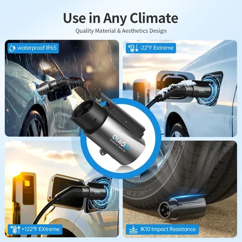 Vista 7 de QIAO - Adaptador Tesla a J1772, máximo 80 A 250 V CA, plateado nacs a j1772 para carga eficiente de vehículos eléctricos de nivel 2, compatible