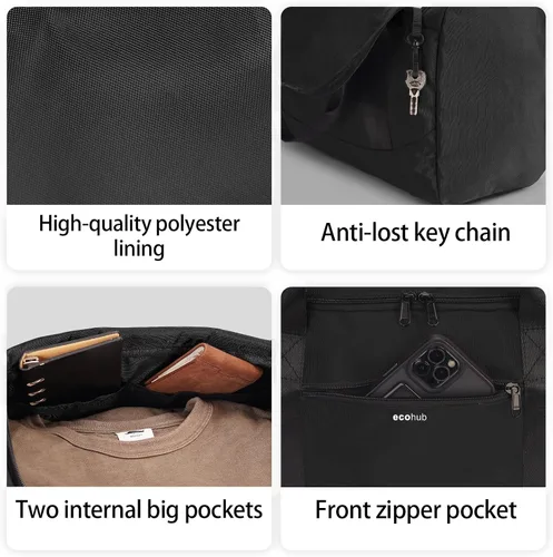 Vista 5 de ECOHUB Para Spirit Airlines - Bolsa de viaje de 18 x 14 x 8 pulgadas, bolsa de viaje, bolsa de lona de viaje, artículos esenciales de viaje, bolsa