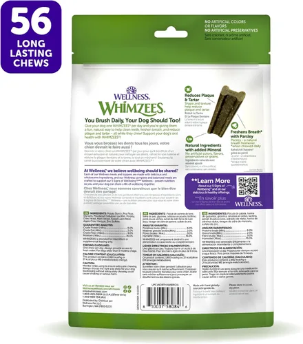 Vista 9 de WHIMZEES Wellness Freshzees Golosinas dentales para perros, barra de tamaño extra pequeño, (56 unidades)