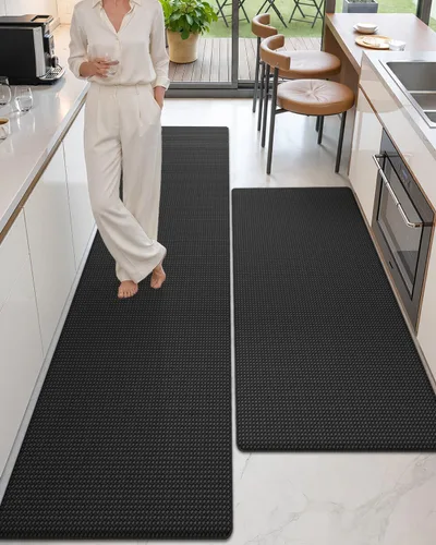 Vista 41 de Color&Geometry - Alfombras de cocina antideslizantes e impermeables Alfombra de cocina acolchada Alfombra antifatiga para pararse de 30 x 18 Verde