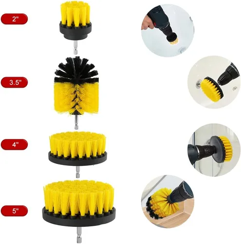 Vista 10 de ELEOPTION - Kit de accesorios para taladro de limpieza de alta resistencia, cepillo de nailon inalámbrico, ideal para limpiar baldosas de piscina 3
