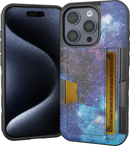Vista 44 de Smartish Funda tipo cartera para iPhone 11 Pro - Wallet Slayer Vol. 2 [soporte protector delgado] tarjetero (seda) - Black Tie Affair