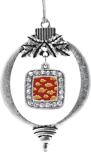 Vista 86 de Inspired Silver - Nana púrpura - Adorno de Navidad plateado - Adorno cuadrado para árbol de Navidad con circonita cúbica - Decoración colgante