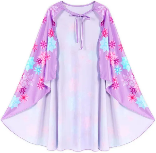 Vista 6 de WonderBabe Encanto Dress for Girls Mirabel Isabella Dolores Costume Princess Dress Cosplay Birthday Halloween Outfits