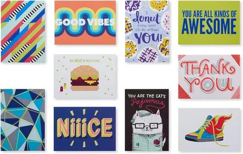 Vista 3 de American Greetings Mini tarjetas de notas para niños, Happy Vibes (40 unidades)