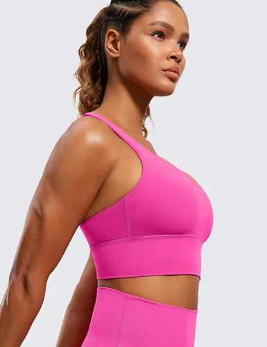 Vista 4 de CRZ YOGA Brasier deportivo con tirantes delgados para mujer, de impacto medio, cruzado, para yoga, acolchado, para entrenamiento
