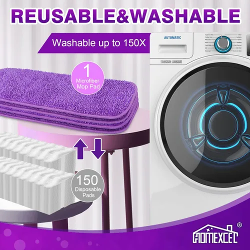 Vista 8 de HOMEXCEL Almohadillas de microfibra reutilizables para mopa Swiffer PowerMop, repuestos de almohadillas Power Mop para trapeador de spray