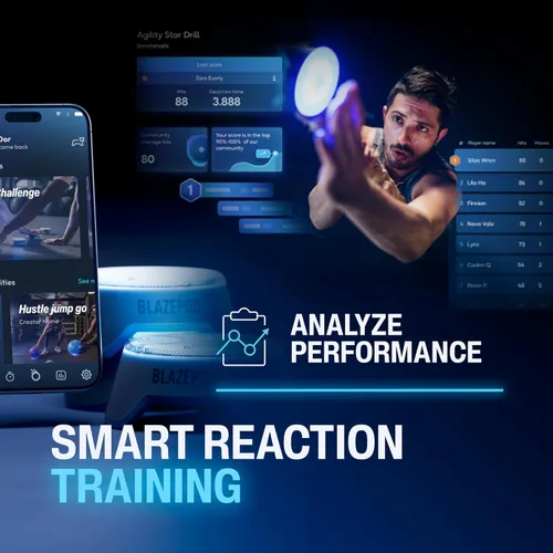 Vista 9 de BlazePod Soccer Reaction Training Kit – 4 Smart Light Pods for Speed, Ball Control & Game IQ – Football Reflex Training for Players & Coaches – App