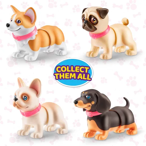 Vista 4 de Pets Alive Booty Shakin' Pups (Corgi & Pug) de ZURU, juguetes interactivos de perros en miniatura que caminan, menean y sacuden el trasero, juguete
