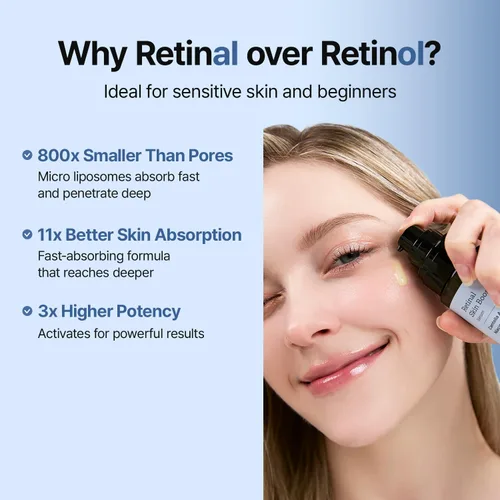 Vista 5 de MEDITHERAPY Retinal Skin Booster Serum - Retinaldehído no irritante para principiantes para cara y cuerpo - Minimizador de poros de retinol