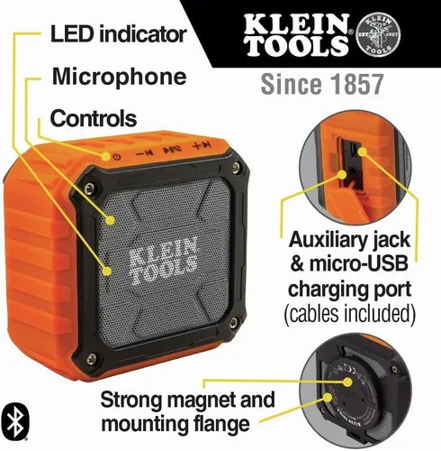 Vista 5 de Klein Tools AEPJS1, altavoz inalámbrico para lugar de trabajo