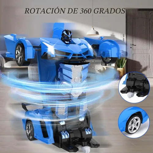 Vista 5 de Transform - Coche de juguete a control remoto para niños de 4 a 8 años, auto a control remoto para niños de 4 a 7 años, autos transformables