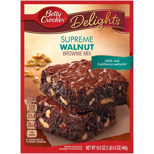 Vista 17 de Mezcla para Brownies Betty Crocker Delights Supreme con Trozos de Chocolate, 18 oz. Textura Fudgier Vs. Receta anterior, trozos grandes