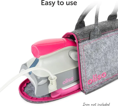 Vista 9 de Oliso M3Pro Project Steam Iron with Solemate (Raspberry) + Mini Carry Bag (Raspberry) + MultiMat Wool Pressing Pad 2pk