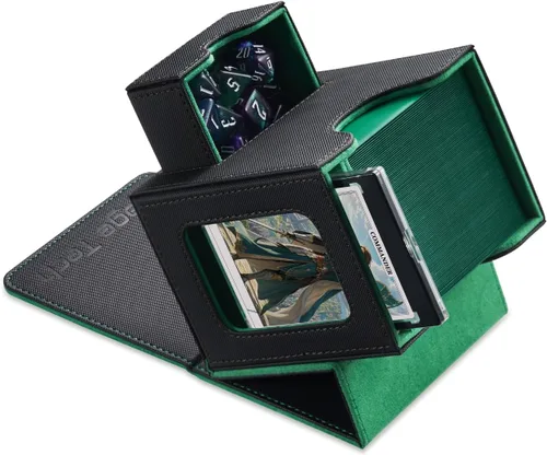 Vista 20 de Mage Tech Caja de cartas para MTG Commander, diseño patentado, pantalla Commander, se adapta a 100 tarjetas de doble manga, ladrillo de tarjetas