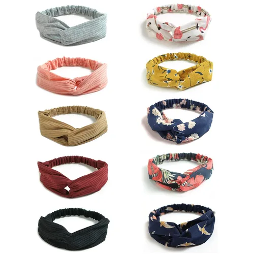 Vista 22 de DRESHOW - Paquete de 10 diademas para mujer con diseño entrecruzado vintage, estilo bohemio, trenzadas, elásticas, accesorios para el cabello
