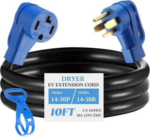 Vista 11 de Kanayu Cable de extensión NEMA 10-30p/r para secadora de 3 clavijas de 6.6 Negro