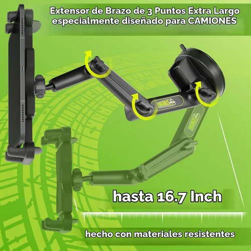 Vista 7 de Soporte para Tableta de Camión Montaje de Tableta - Soporte para iPad para Camión, Ventosa Súper Resistente de Servicio Pesado, Brazo Largo de 16.7