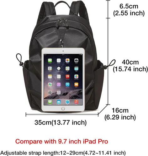 Vista 2 de LAORENTOU Backpack For Women Waterproof Backpack Purse Lightweight Travel Backpack Sports Backpack Nylon Backpacks (01 Black)