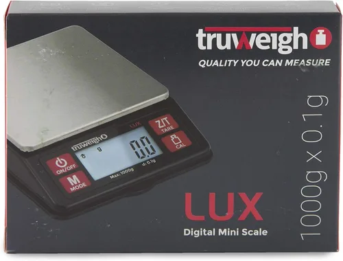 Vista 4 de Truweigh LUX - Mini báscula digital (35.27 oz x 0.00 oz, negro/rojo) - Báscula digital de cocina - Báscula digital de viaje - Báscula portátil