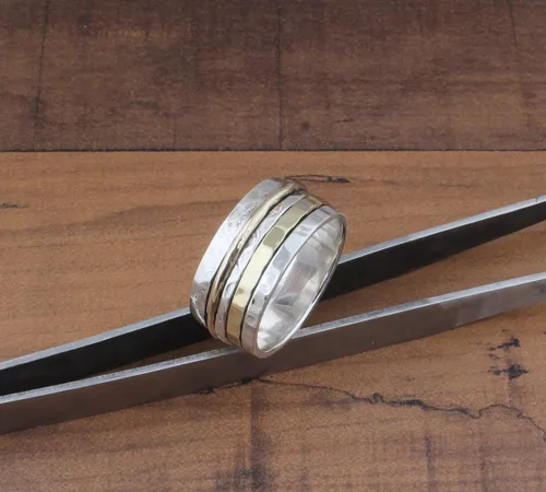 Vista 45 de Boho Spinner Ring, Mothers Day Gift, Silver 925 Women Ring, Sterling Silver 925 Ring, Fidget Spinner Ring,Women Silver Anxiety Ring
