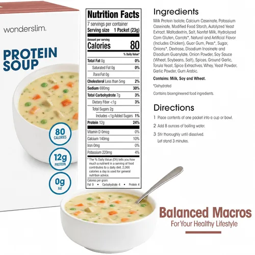 Vista 2 de Mezcla para sopa dietética WonderSlim de alto contenido de proteínas