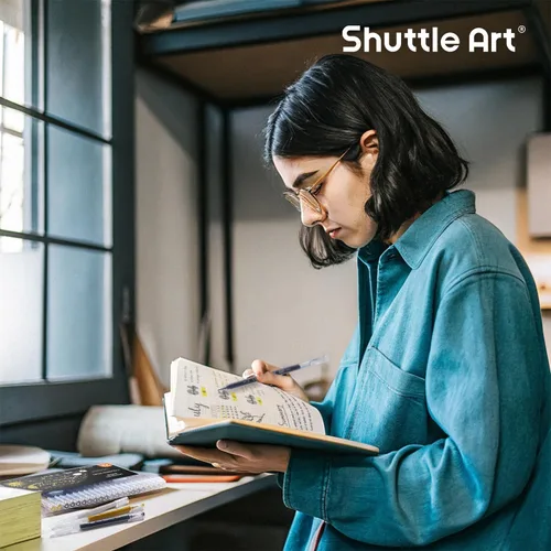 Vista 8 de Shuttle Art - Bolígrafos de colores, 22 tonos negro, blanco, gris y metálico, lindos bolígrafos para diario, 0.6mm de punta fina, bolígrafos de gel