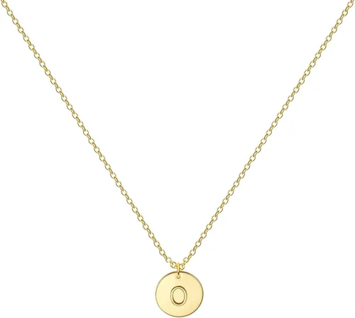 Vista 19 de Collar personalizado con inicial, chapado en oro de 18 quilates, de acero inoxidable, con dije de moneda, collar con dije de letra memorable
