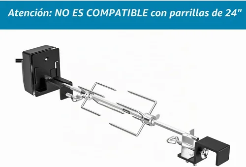 Vista 2 de Skyflame Kit de asador de acero inoxidable con motor de rotisery resistente y accesorios – se adapta a Big BGE Kamado Joe Pit Boss y otros