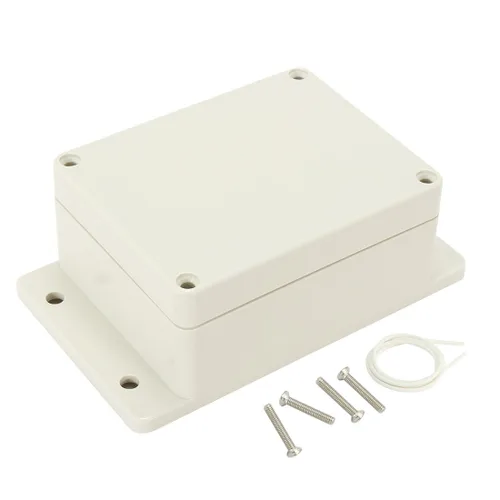 Vista 8 de Caja de conexiones de plástico ABS impermeable a prueba de polvo IP65, caja de conexiones universal para proyectos eléctricos, gris pálido y oreja