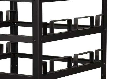 Vista 7 de Trafford - Carrito de poste de anclaje industrial, 12 postes, almacenamiento acolchado horizontal y ruedas de bloqueo para seguridad