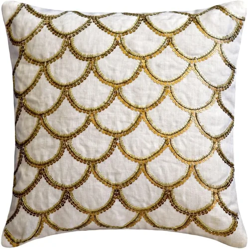 Vista 33 de The HomeCentric Funda de almohada color crema para sofá, funda de almohada moderna de 12 x 12 pulgadas, funda de almohada cuadrada de satén, funda