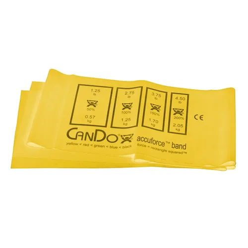 Vista 9 de CanDo 10-5918 AccuForce - Banda de ejercicio, rollo de 6 yardas, juego de 5 piezas, amarillo a negro
